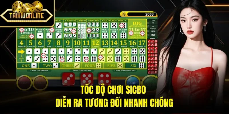 Tốc độ chơi Sicbo diễn ra tương đối nhanh chóng